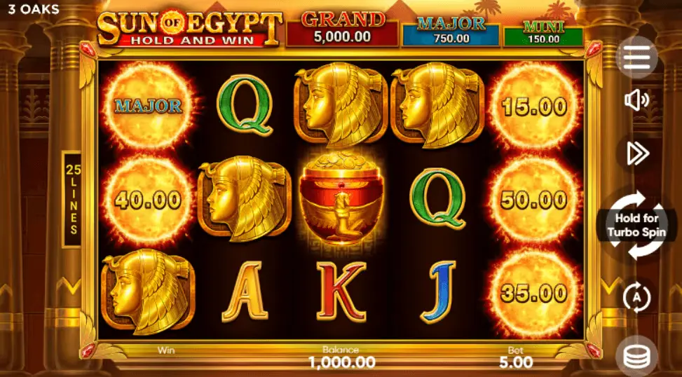Sun of Egypt hold and win